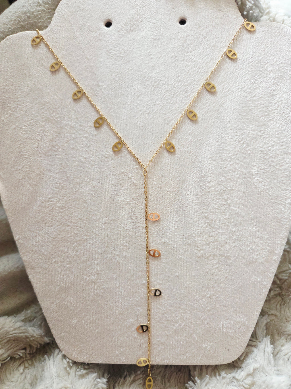 Collier doré Ophélie en forme de Y