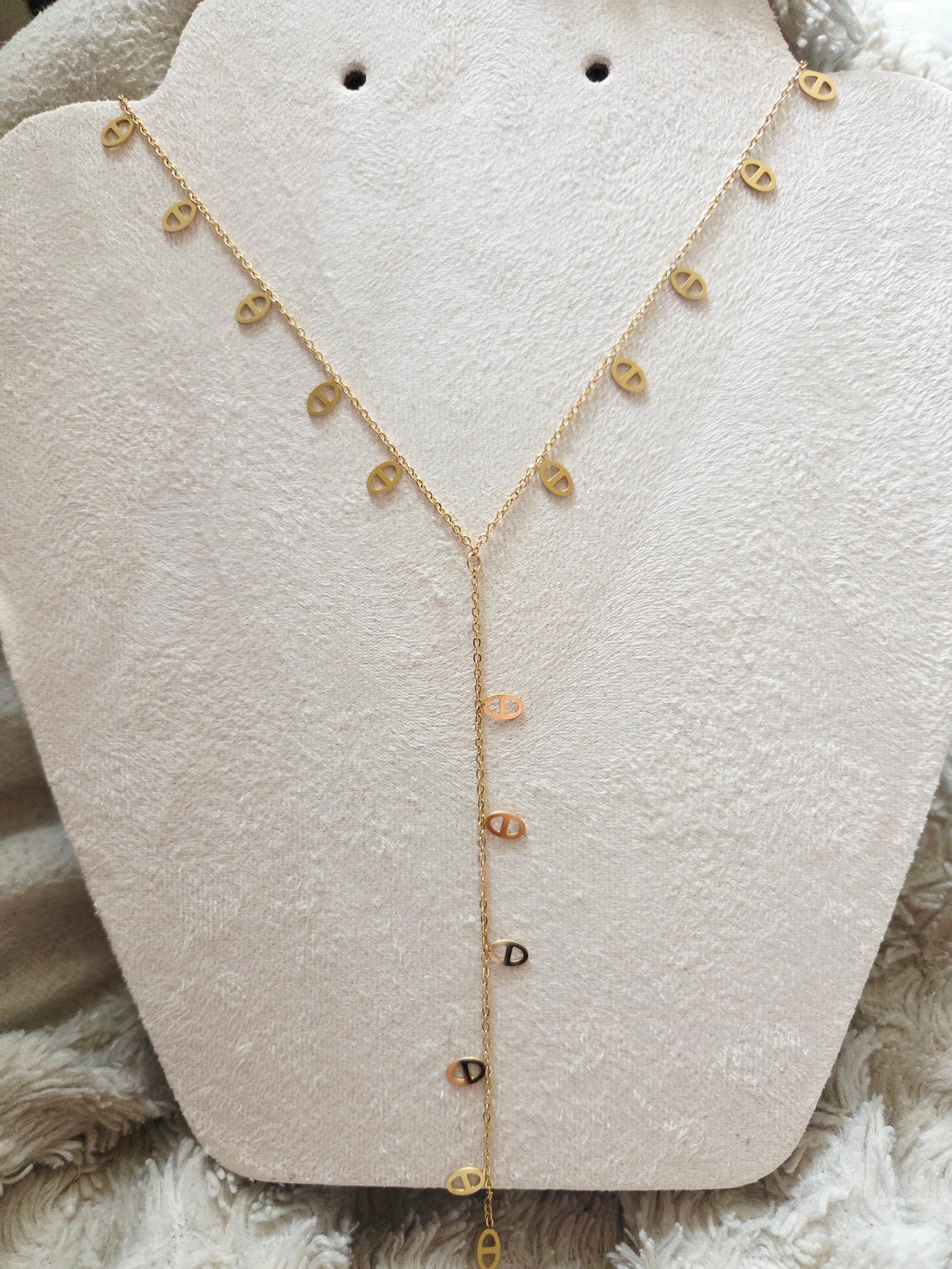 Collier doré Ophélie en forme de Y