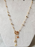 Collier doré Céleste lune et étoiles en acier inoxydable