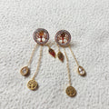 Boucles d’oreilles arbre de vie doré  Ambre