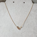 Collier  Cristal chaîne fine dorée avec 2 pendentifs rectangle