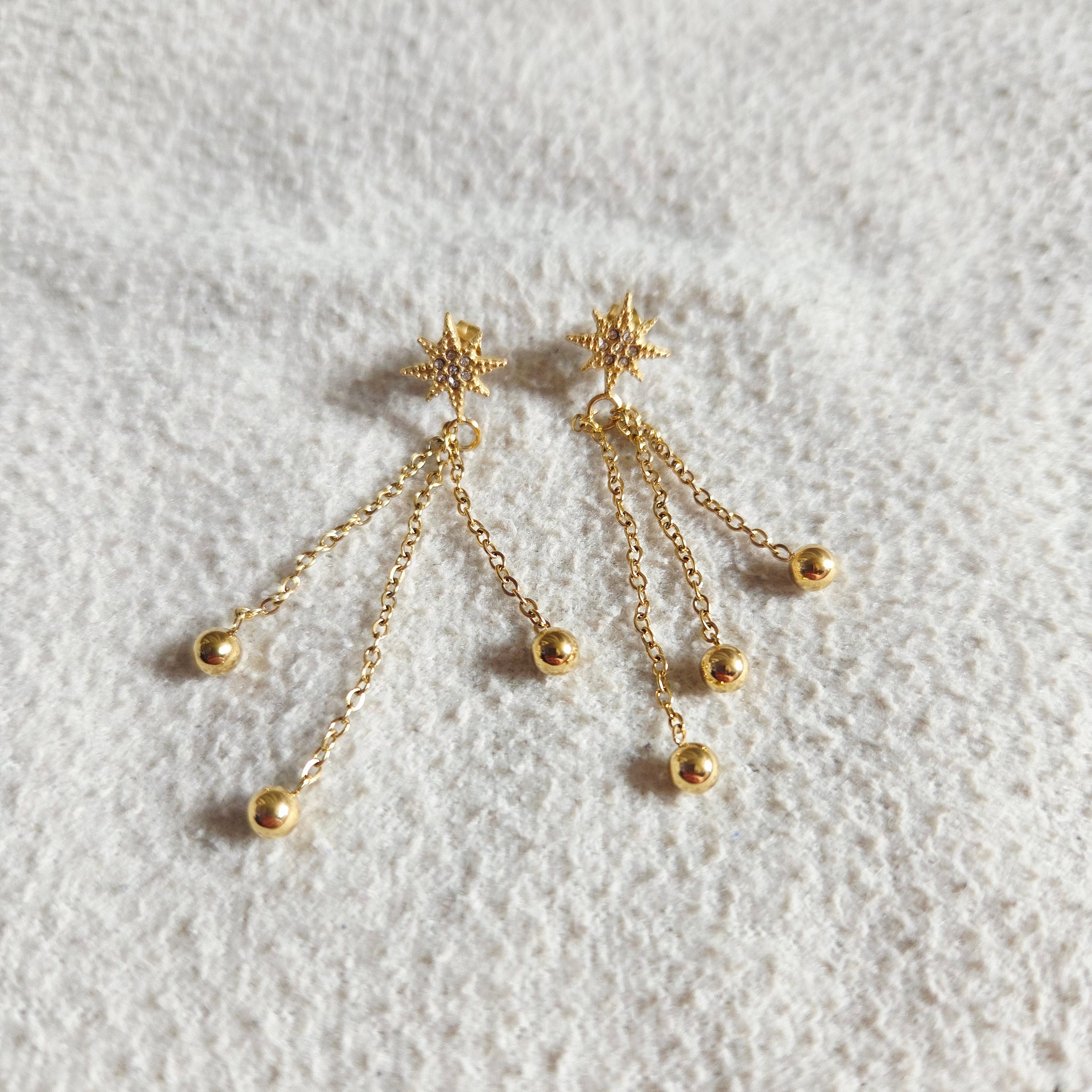 Boucle D'Oreille Étoile Strassée Aliya