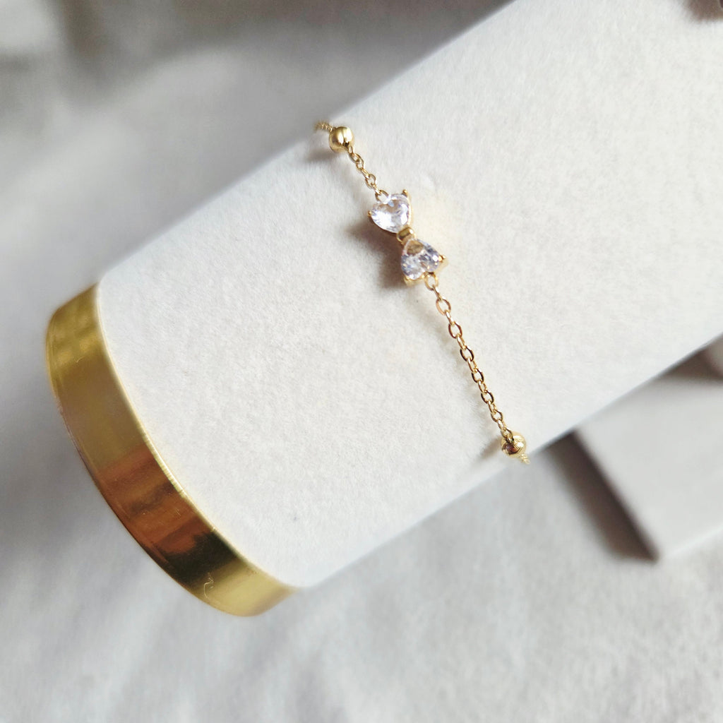 Bracelet Nœud de Cristal Étincelant en Chaîne