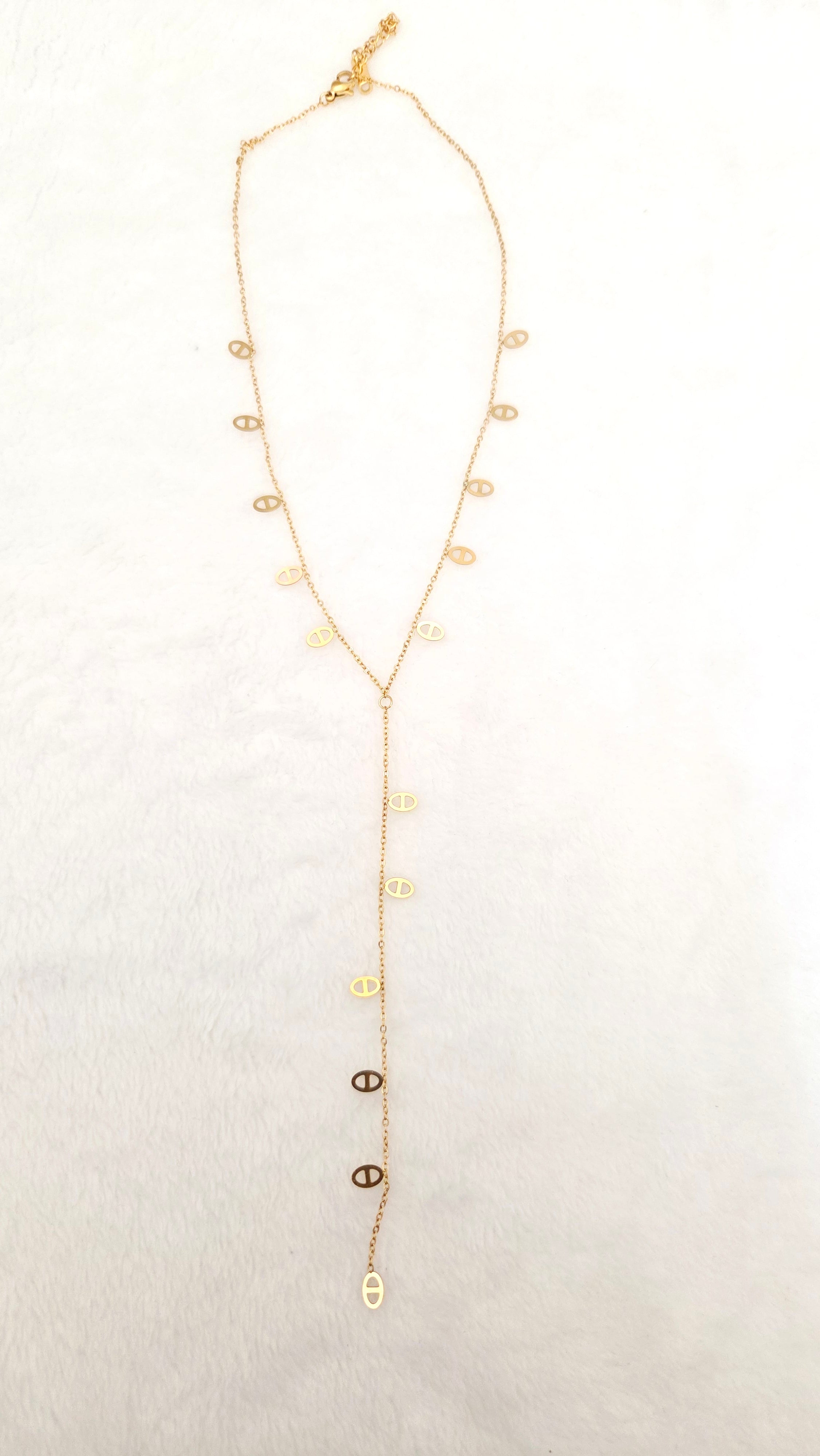 Collier doré Ophélie en forme de Y