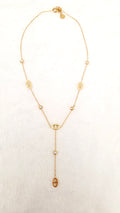Collier Rosie en forme de Y Ovale & Strass