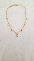 Collier Lilly  multicharms en forme de lune et d'étoile