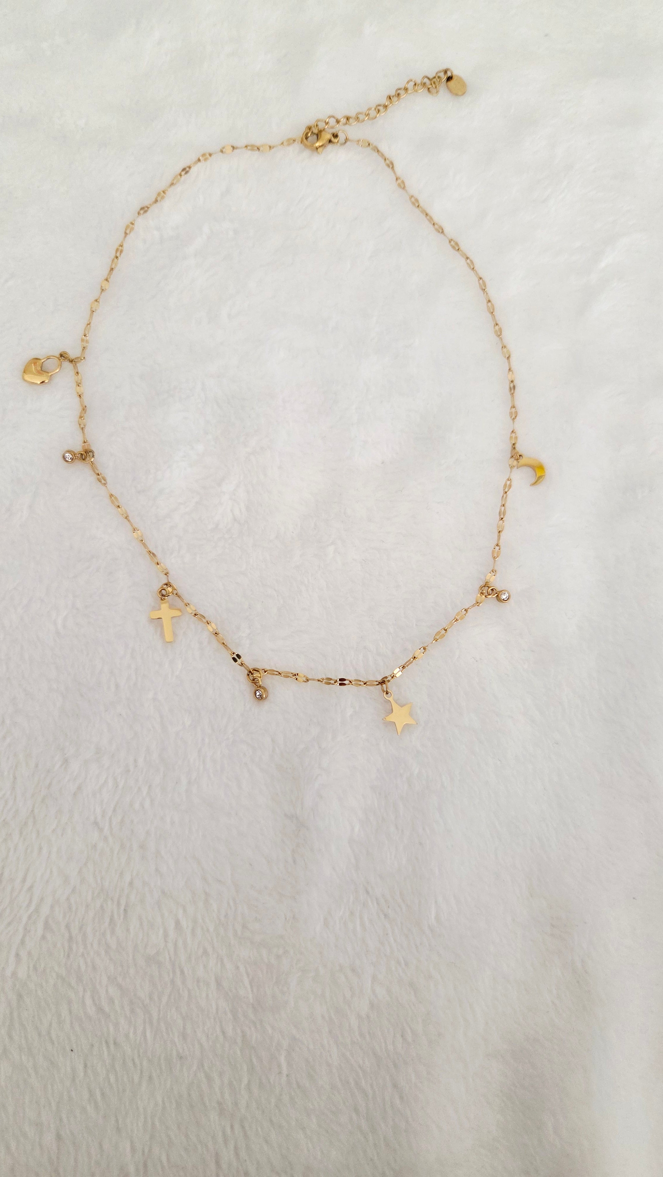 Collier Lilou Multicharms avec étoiles et lune