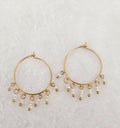 Boucles d’oreilles créoles  Zelie avec perles suspendues