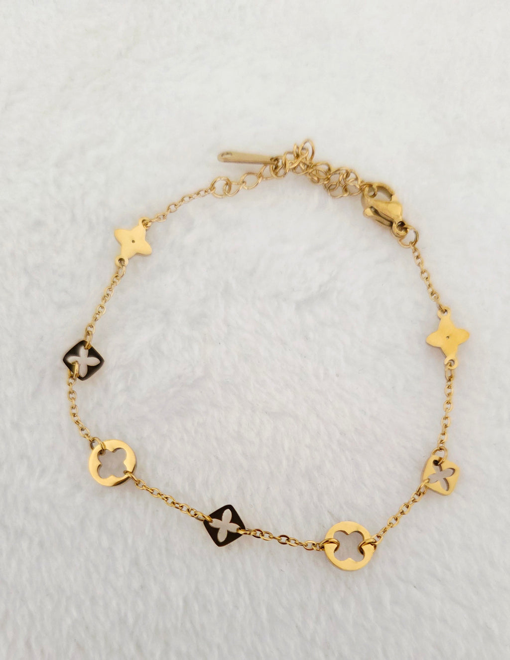 Bracelet chance étoile, lune, cœur, trèfle Eléonore
