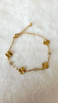 Bracelet  trèfle doré cristaux scintillants Juliette