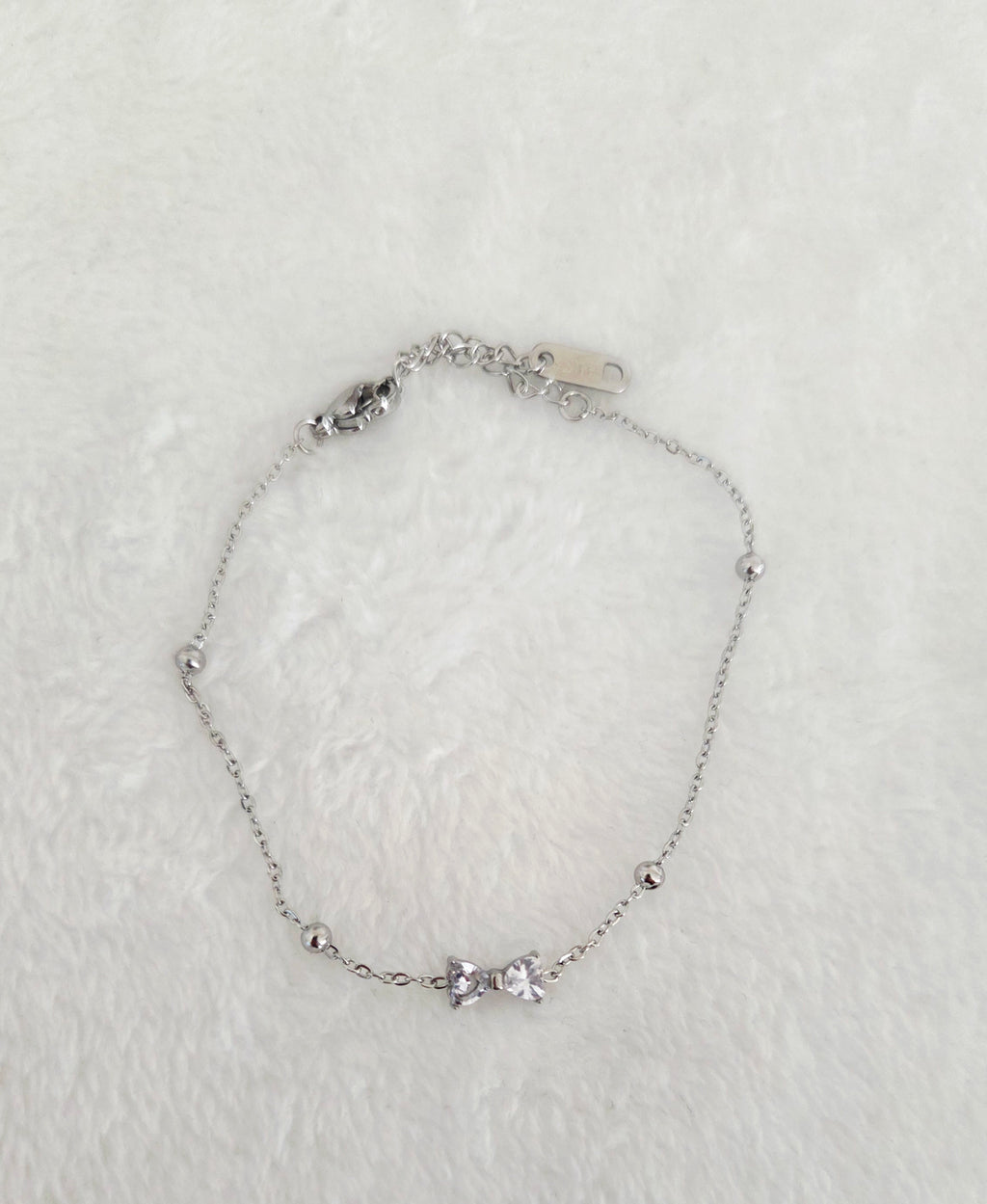 Bracelet Nœud de Cristal Étincelant en Chaîne