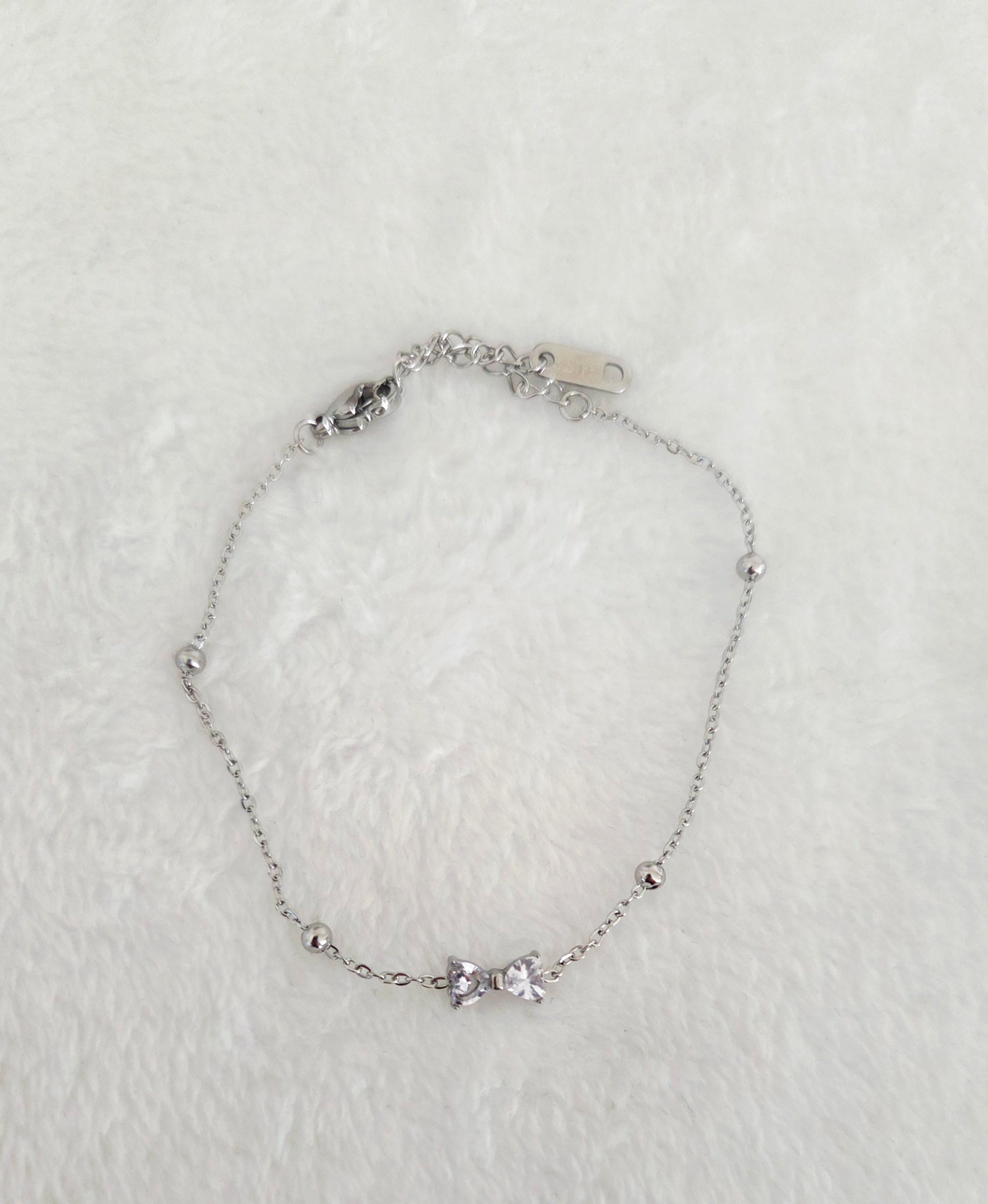 Bracelet Nœud de Cristal Étincelant en Chaîne
