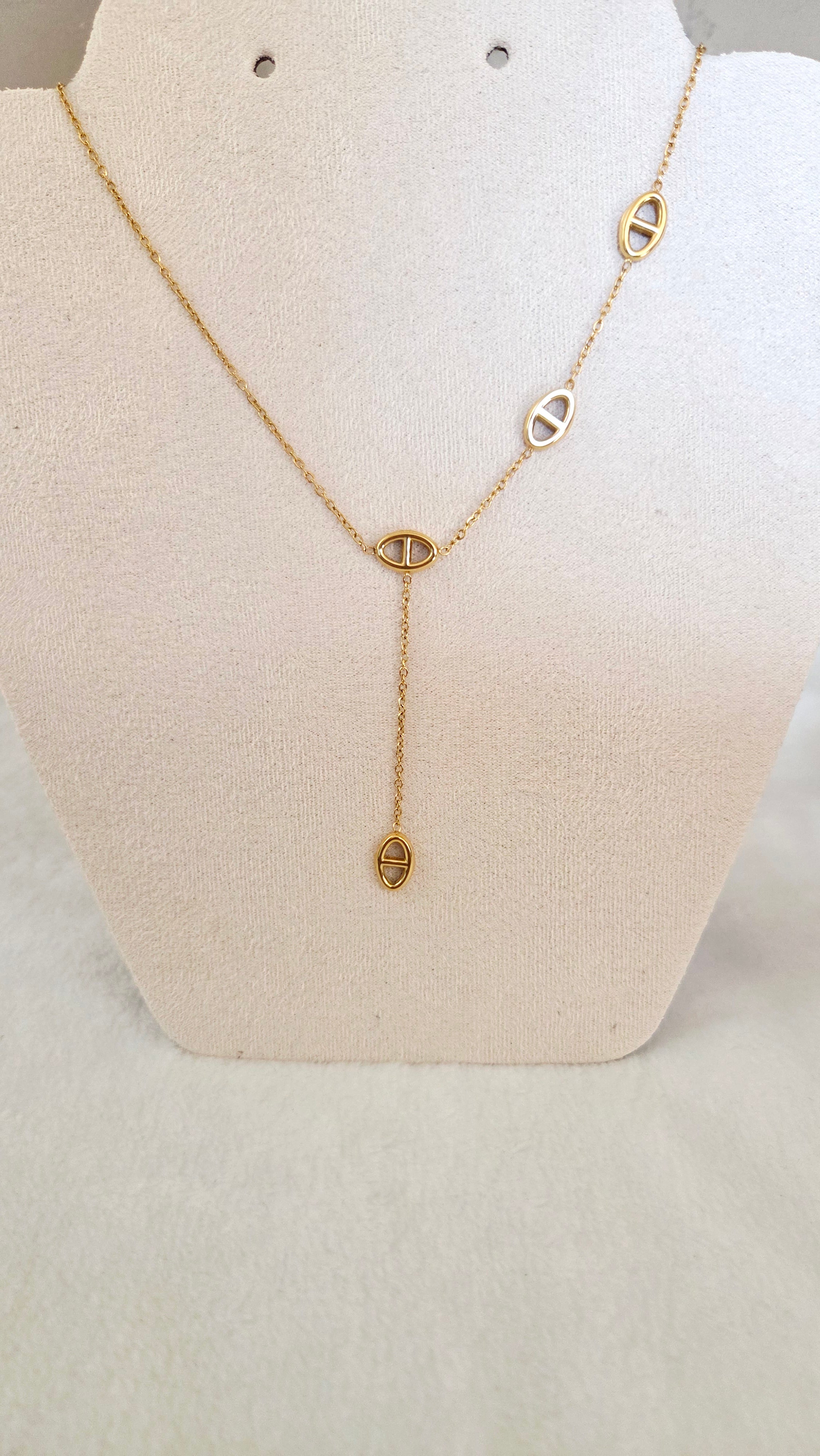 Collier Acier Inoxydable Doré Boucle Marine