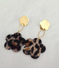Boucles d’Oreilles Fleur Léopard Dorées