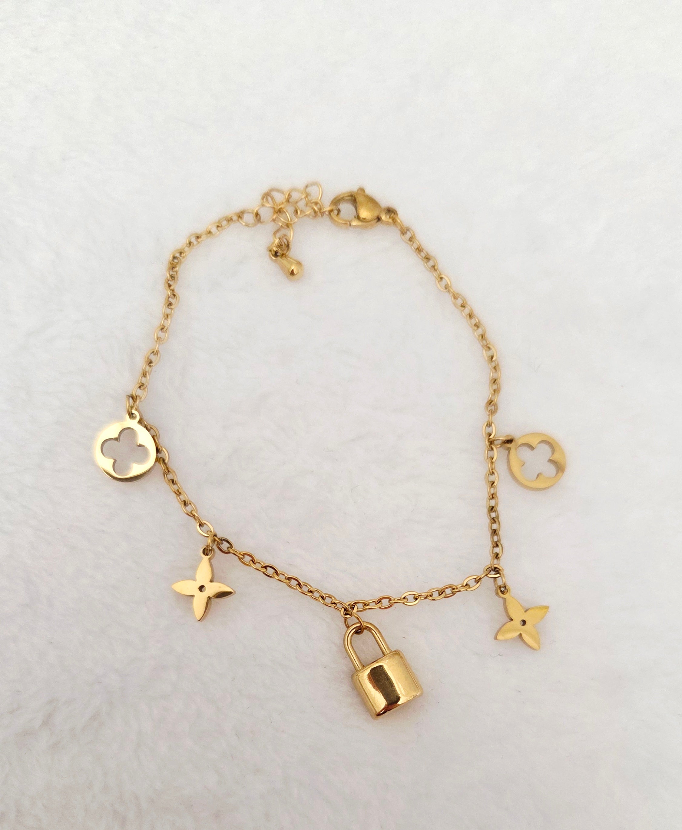 Bracelet Charms  – Fleur & Cadenas