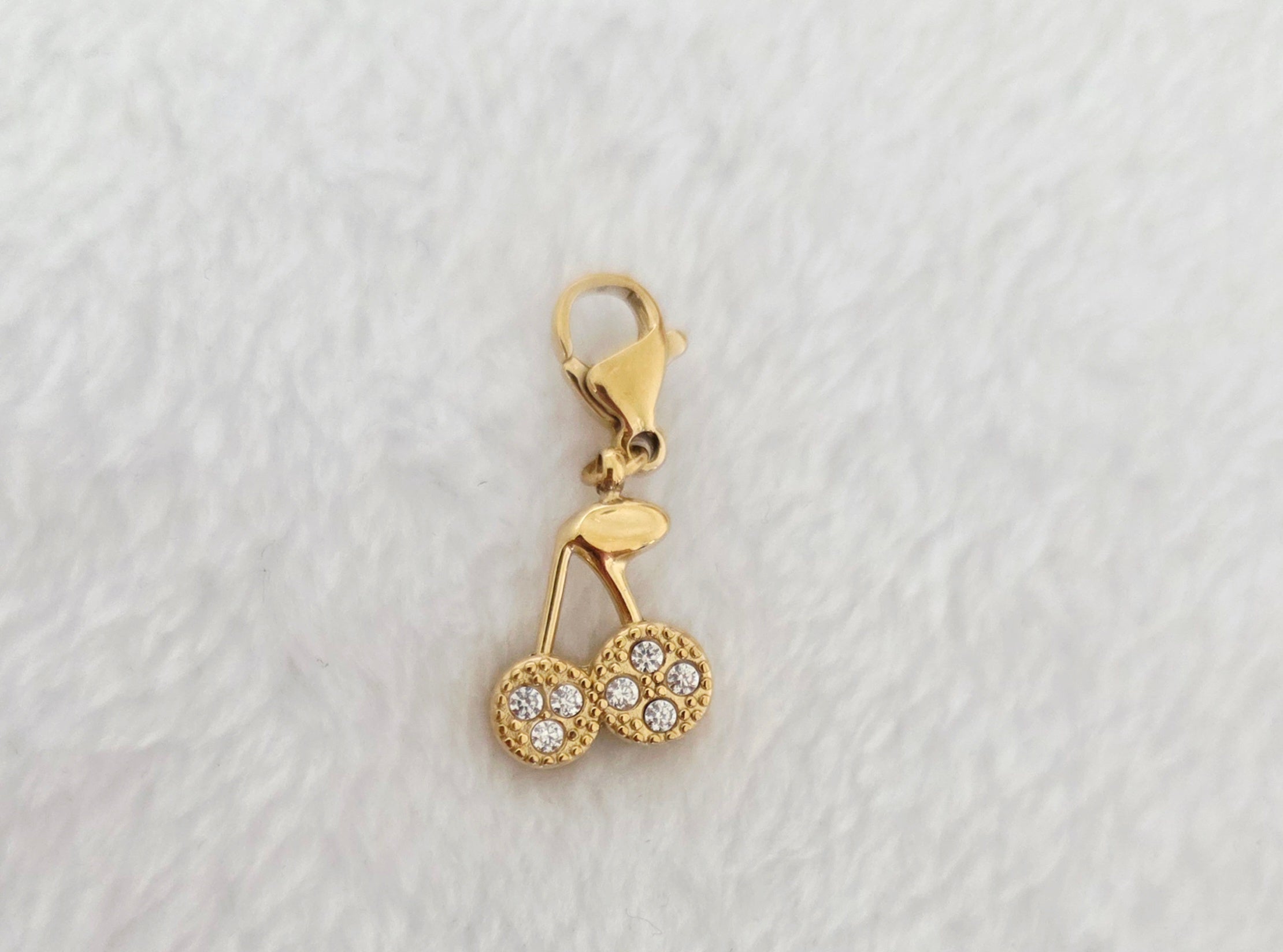 Charm breloque Cerise et strass
